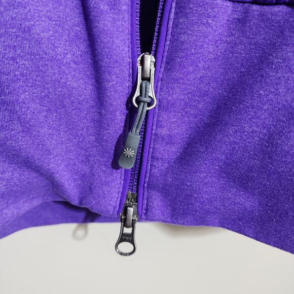 Athleta full 2way zip purple Rishi athletic hooded jacket woman's size small - Picture 16 of 16